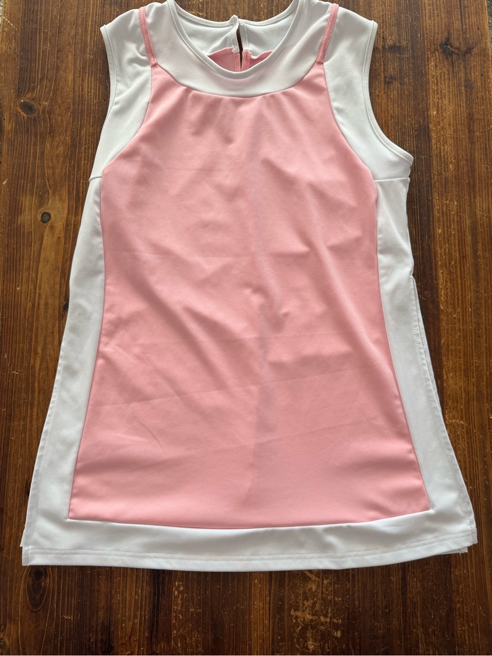 SHEIN Pink and White Sleeveless Mini Dress